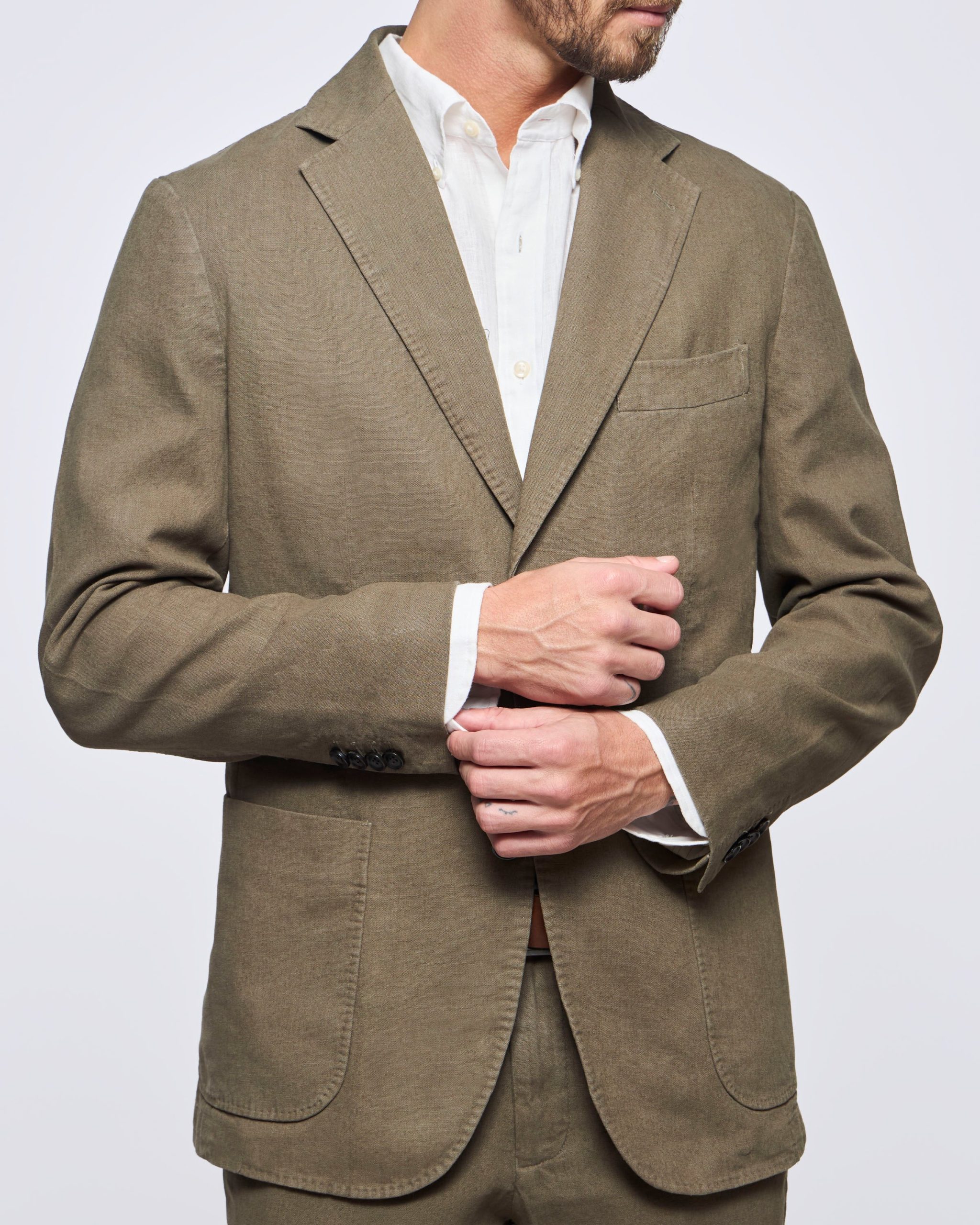 Chaqueta Lisa Sutton Dos Botones Dos Colas Medio Forro de Lino Algod贸n - Imagen 6