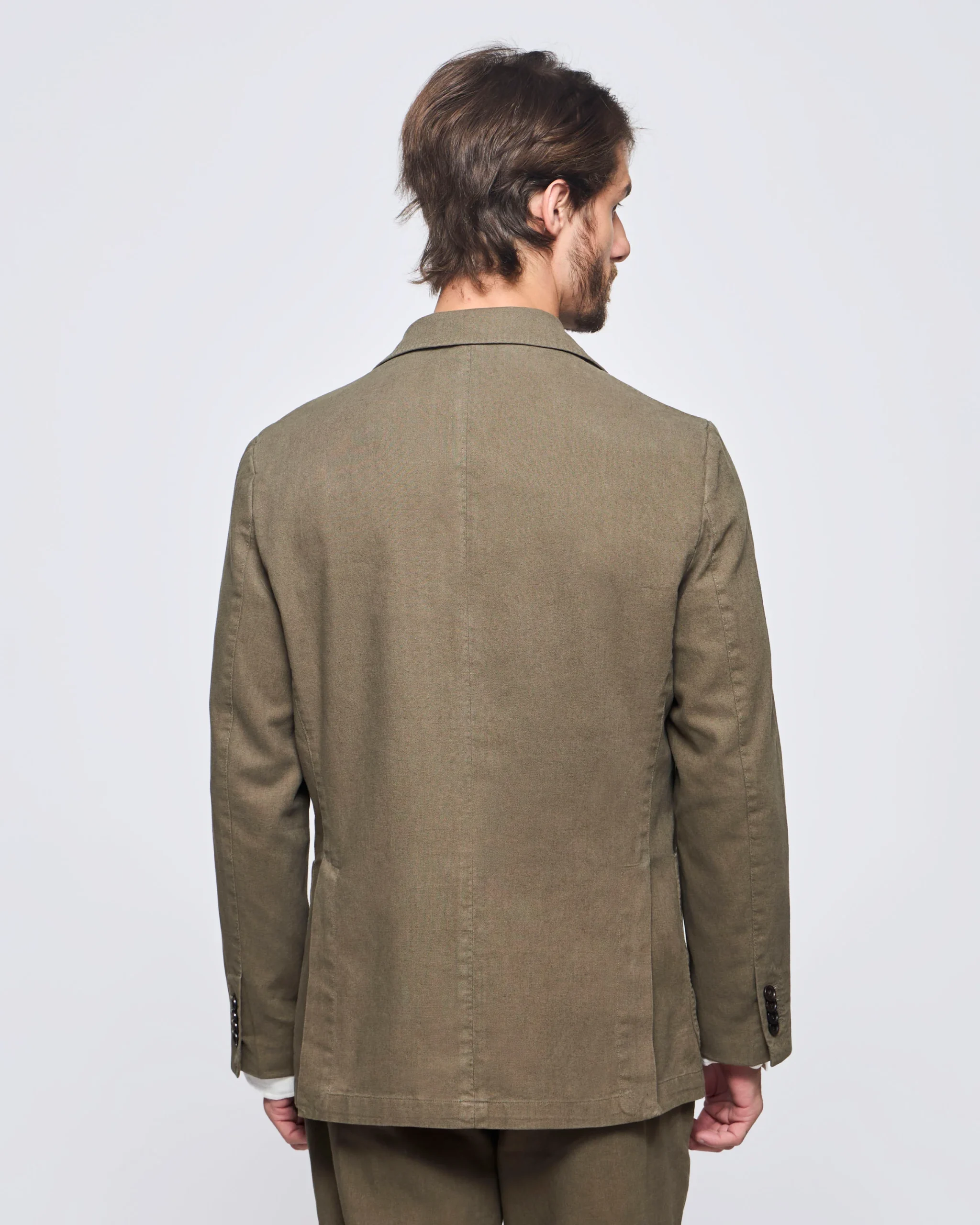 Chaqueta Lisa Sutton Dos Botones Dos Colas Medio Forro de Lino Algod贸n - Imagen 8