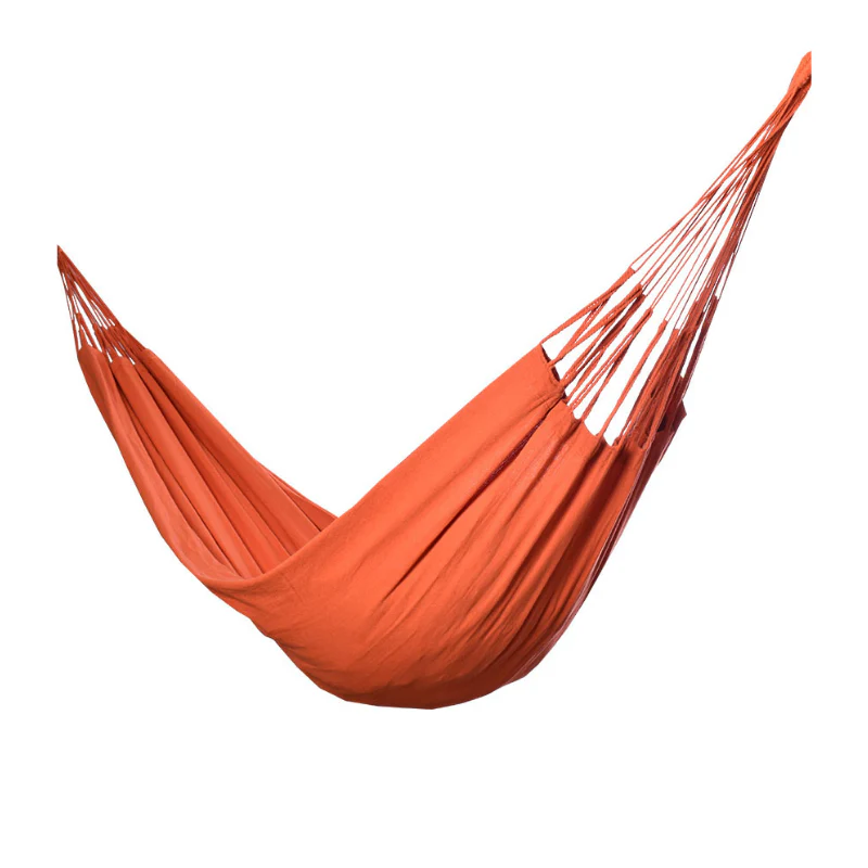 Hamaca Típica Colombiana Monocolor Anaranjada.