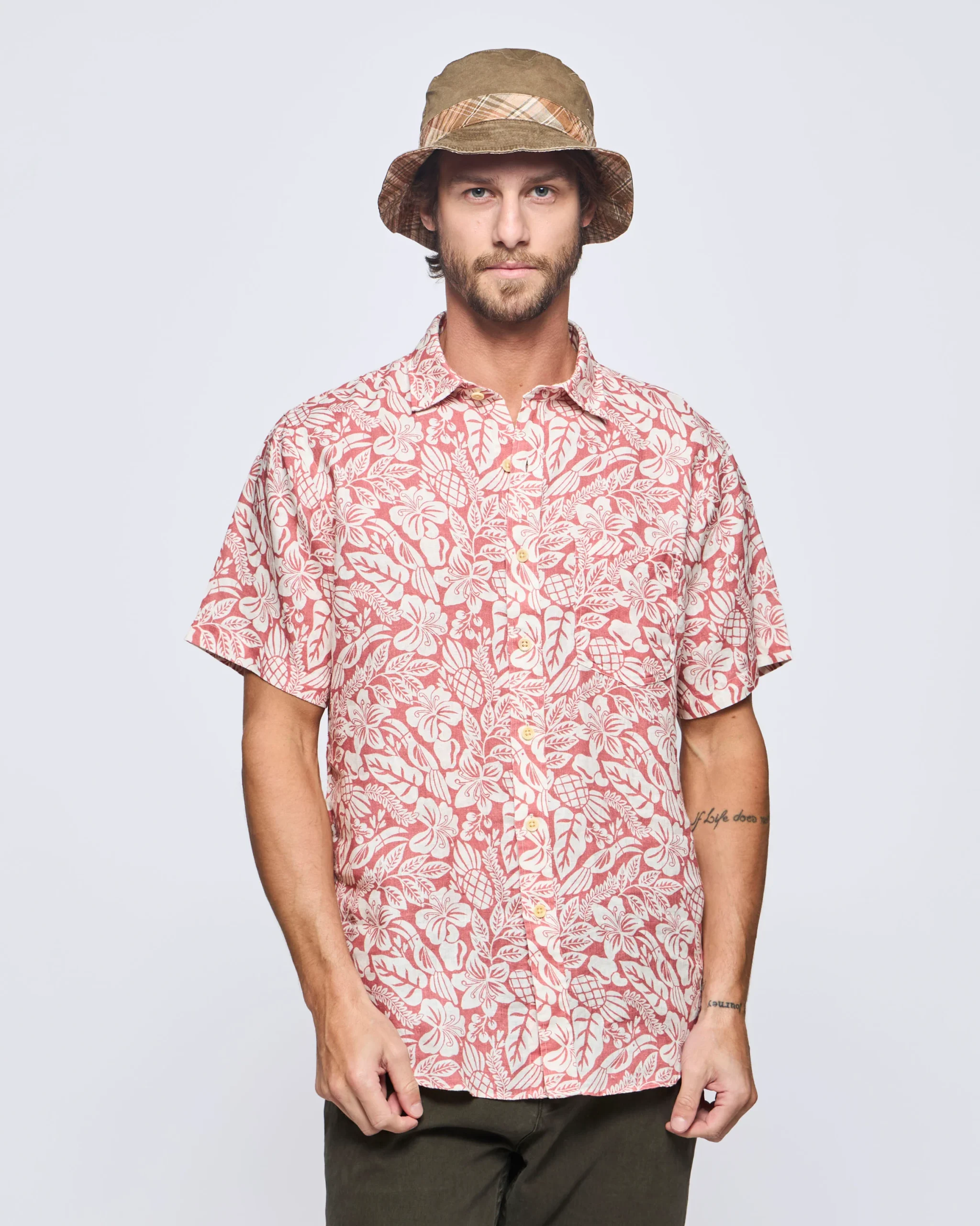 Camisa Sport Houston Weekend Lino Estampado