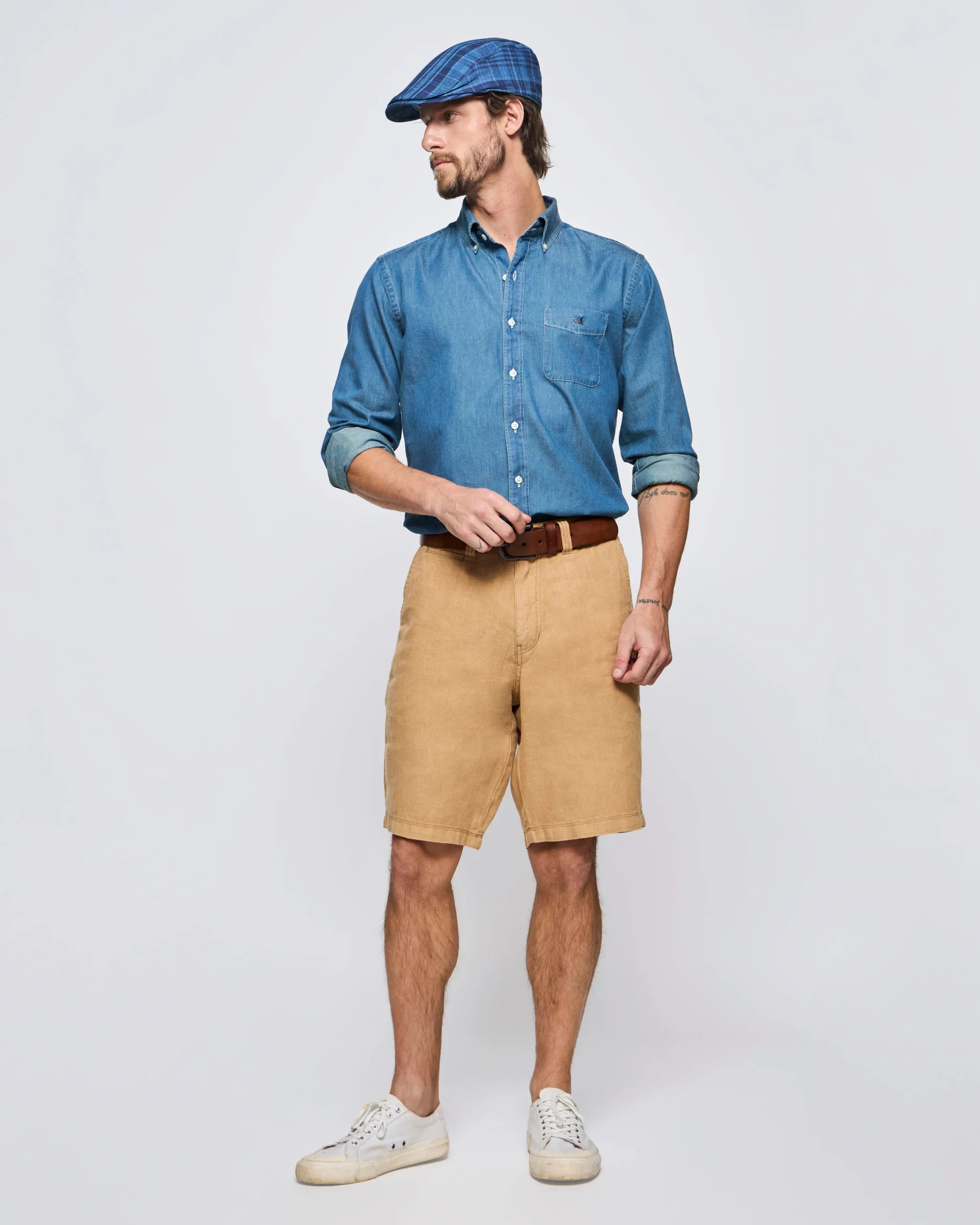 Short Dorset Vintage Sin Pinzas Lino - Imagen 8