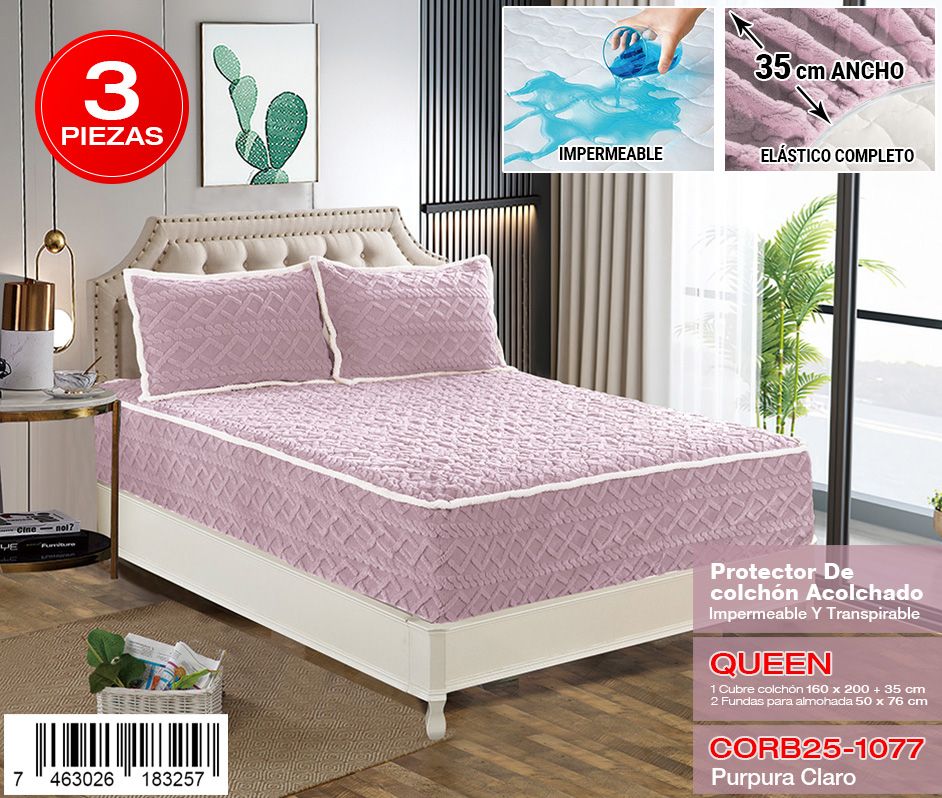Protector de colchón premium de 3 piezas Queen - Imagen 3