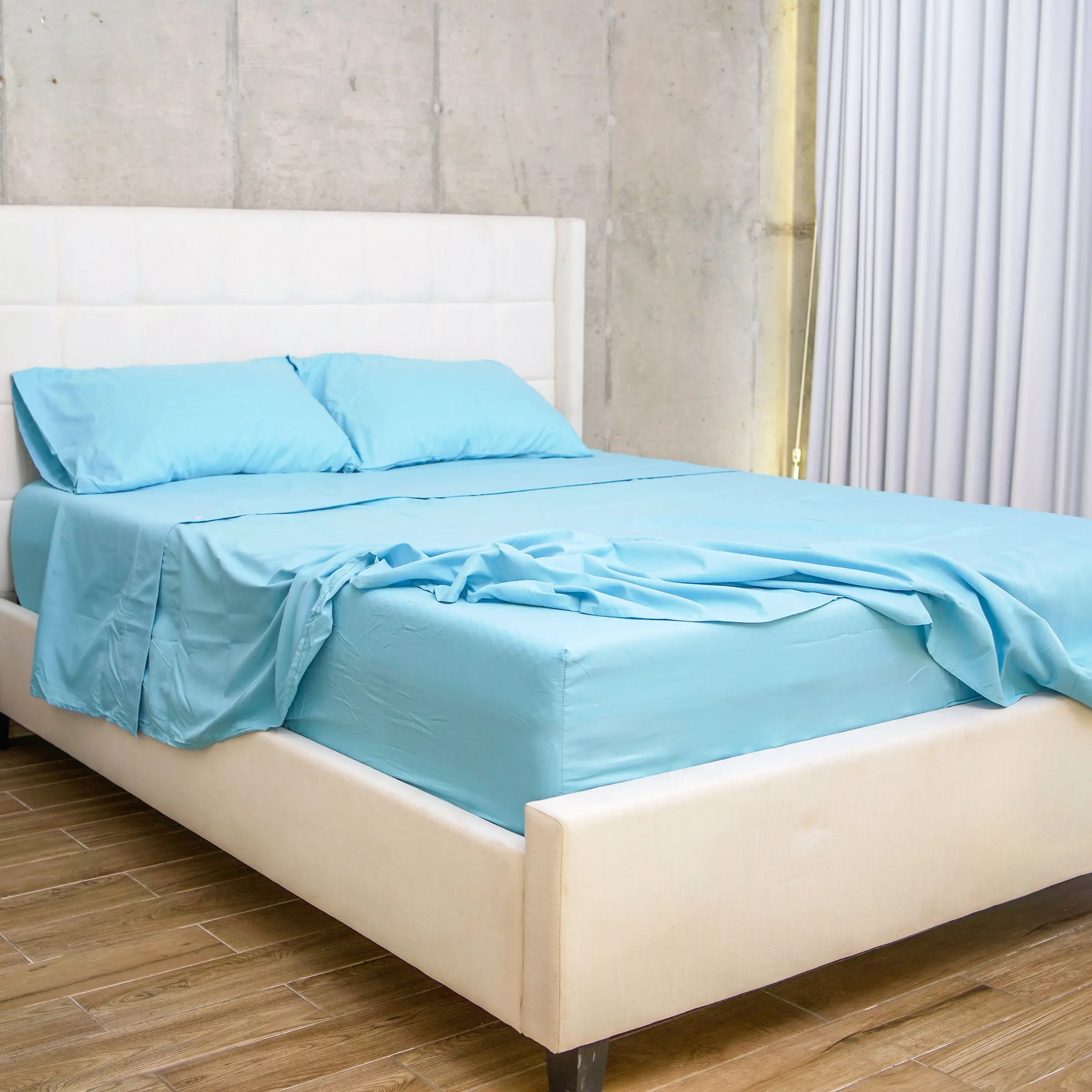 SET DE SÁBANAS 60% BAMBÚ - Celeste