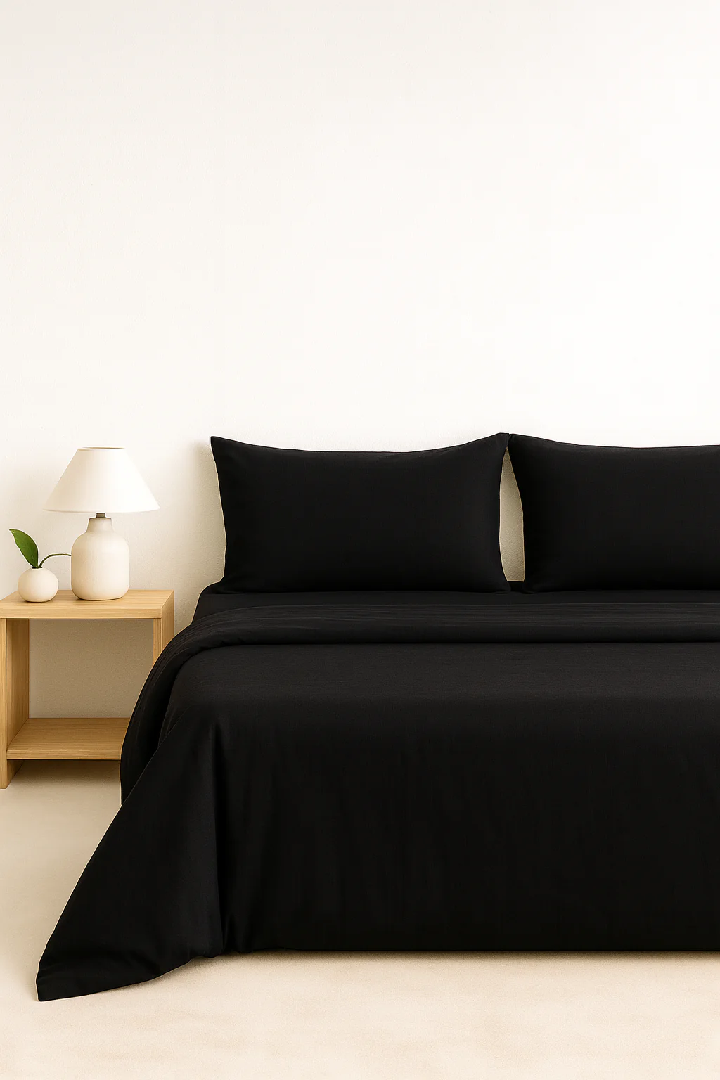 SET DE SÁBANAS 60% BAMBÚ - Negro - Imagen 2