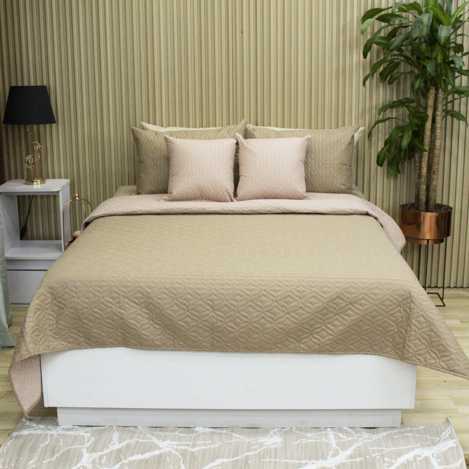 Sobrecama Deko Rosa-Cafe - Imagen 2