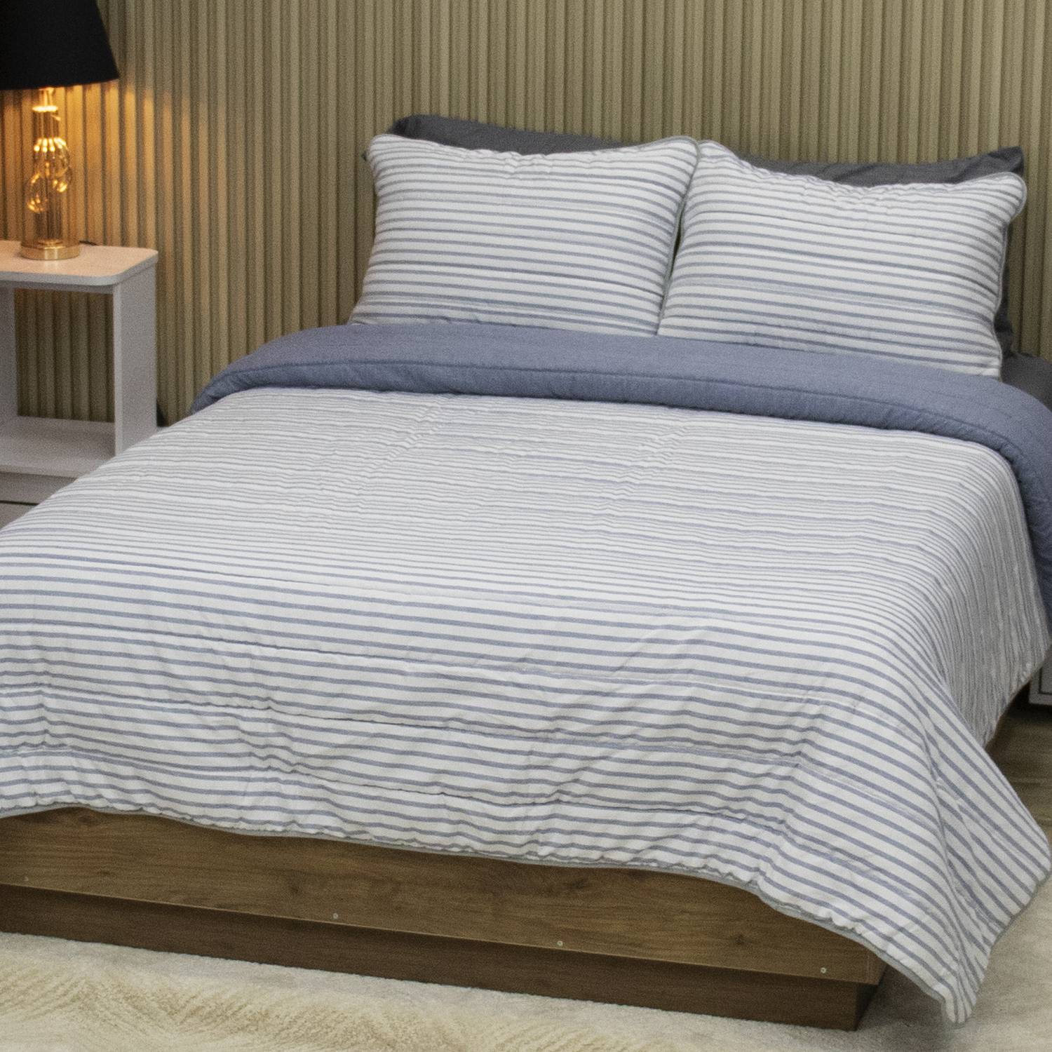 Tendido Amaia Stripe guata siliconada 120 gramos – cama Doble - Imagen 2