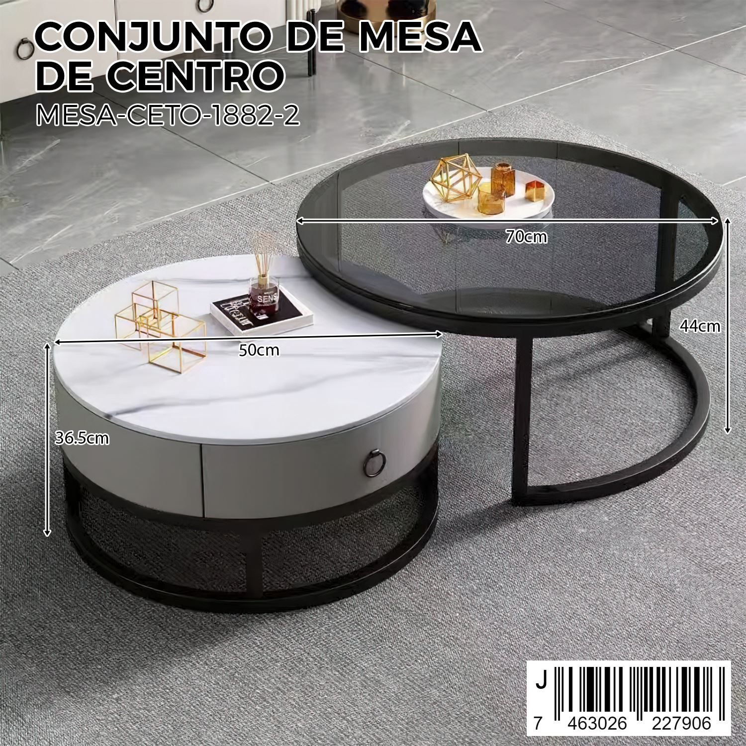 Conjunto de mesa de centro redonda - Imagen 2