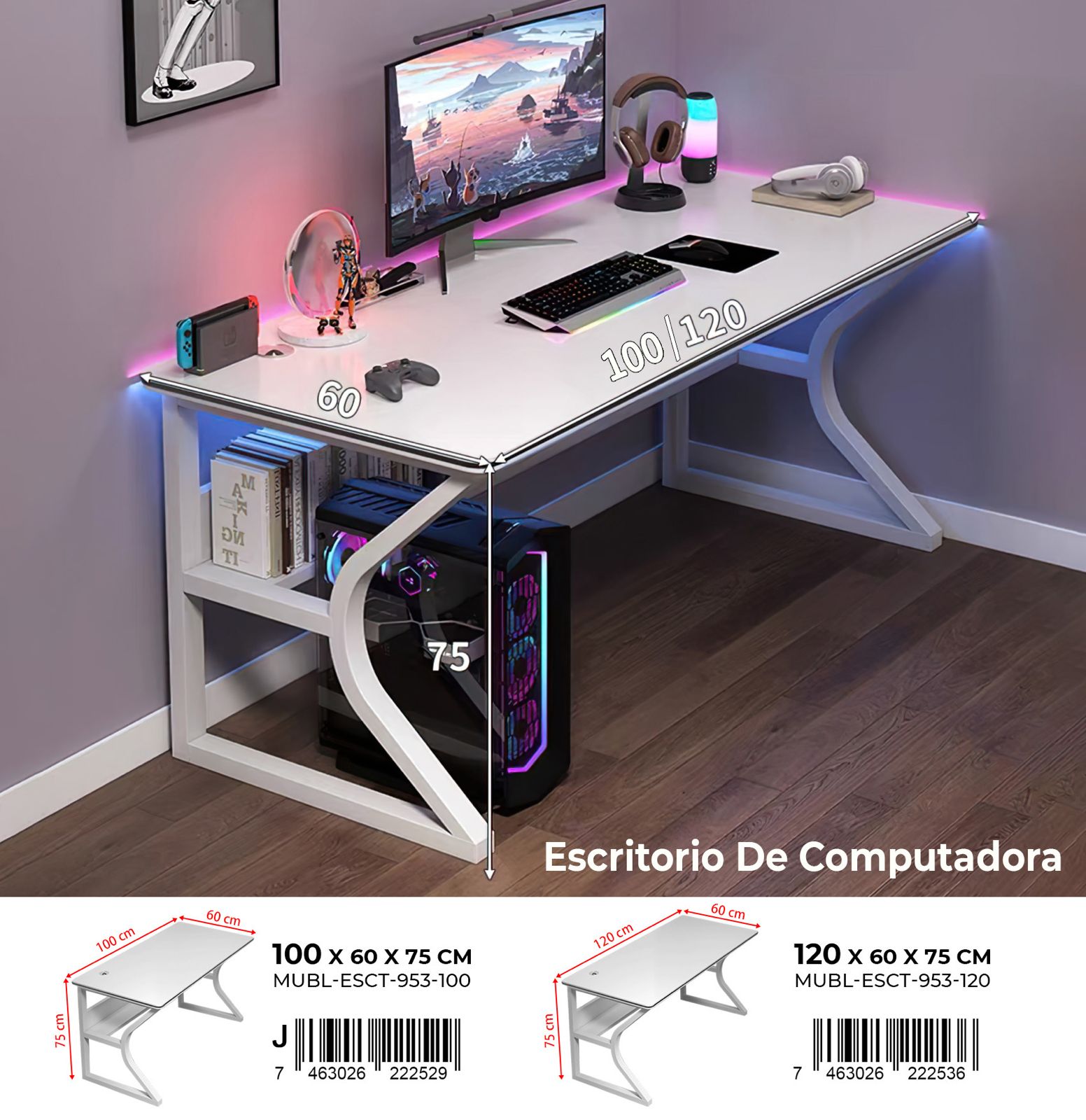 Moderno escritorio para computadora