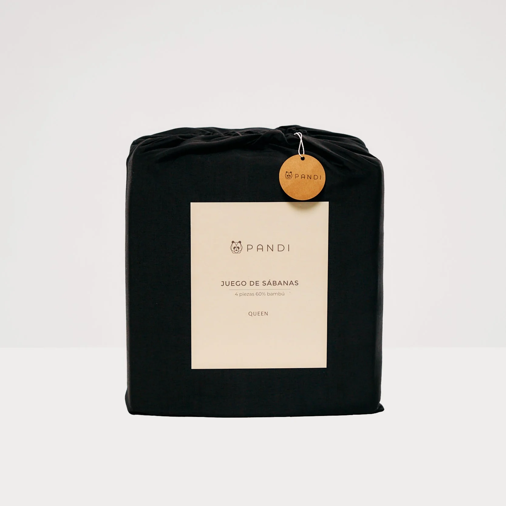 SET DE SÁBANAS 60% BAMBÚ - Negro - Imagen 4