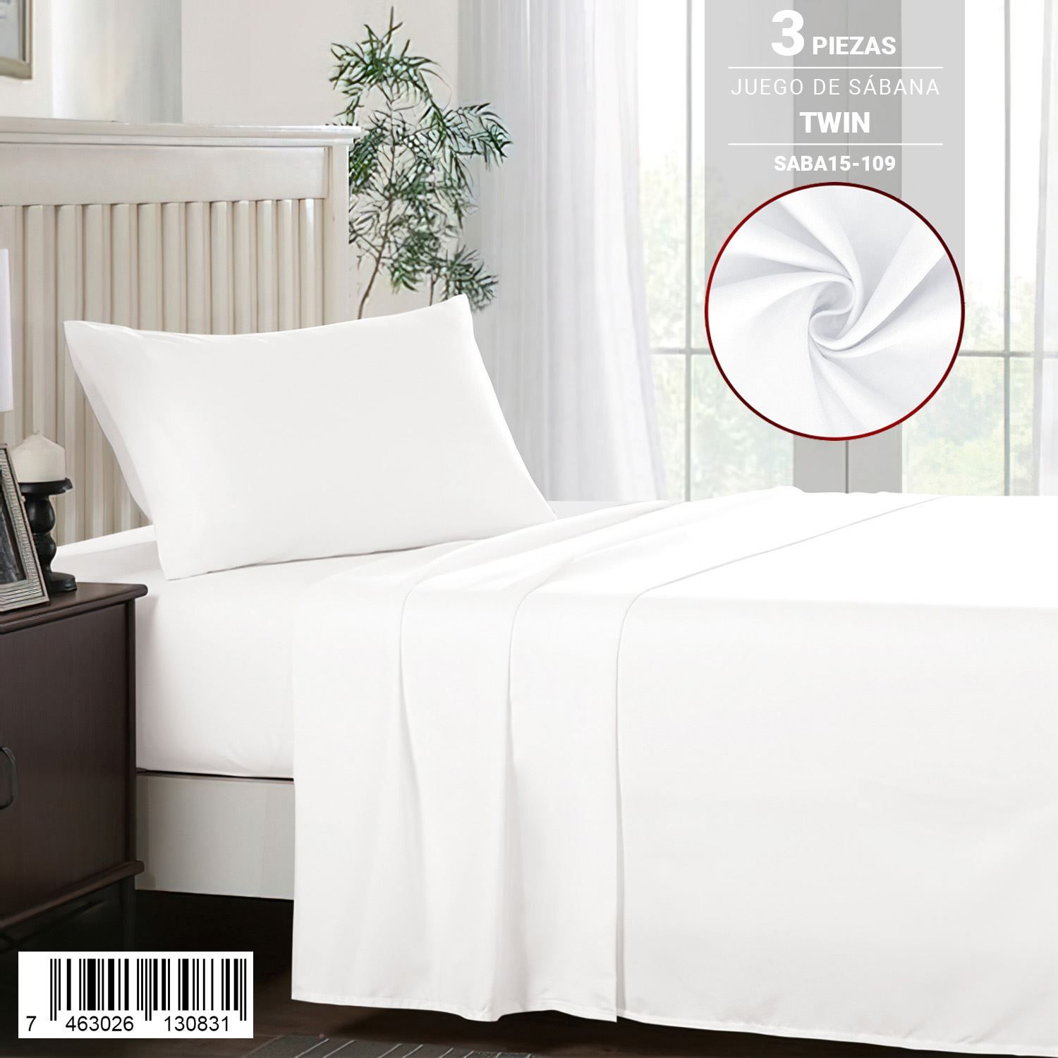 Juego de sábanas lisas de 3 piezas para cama Twin Size - Imagen 7