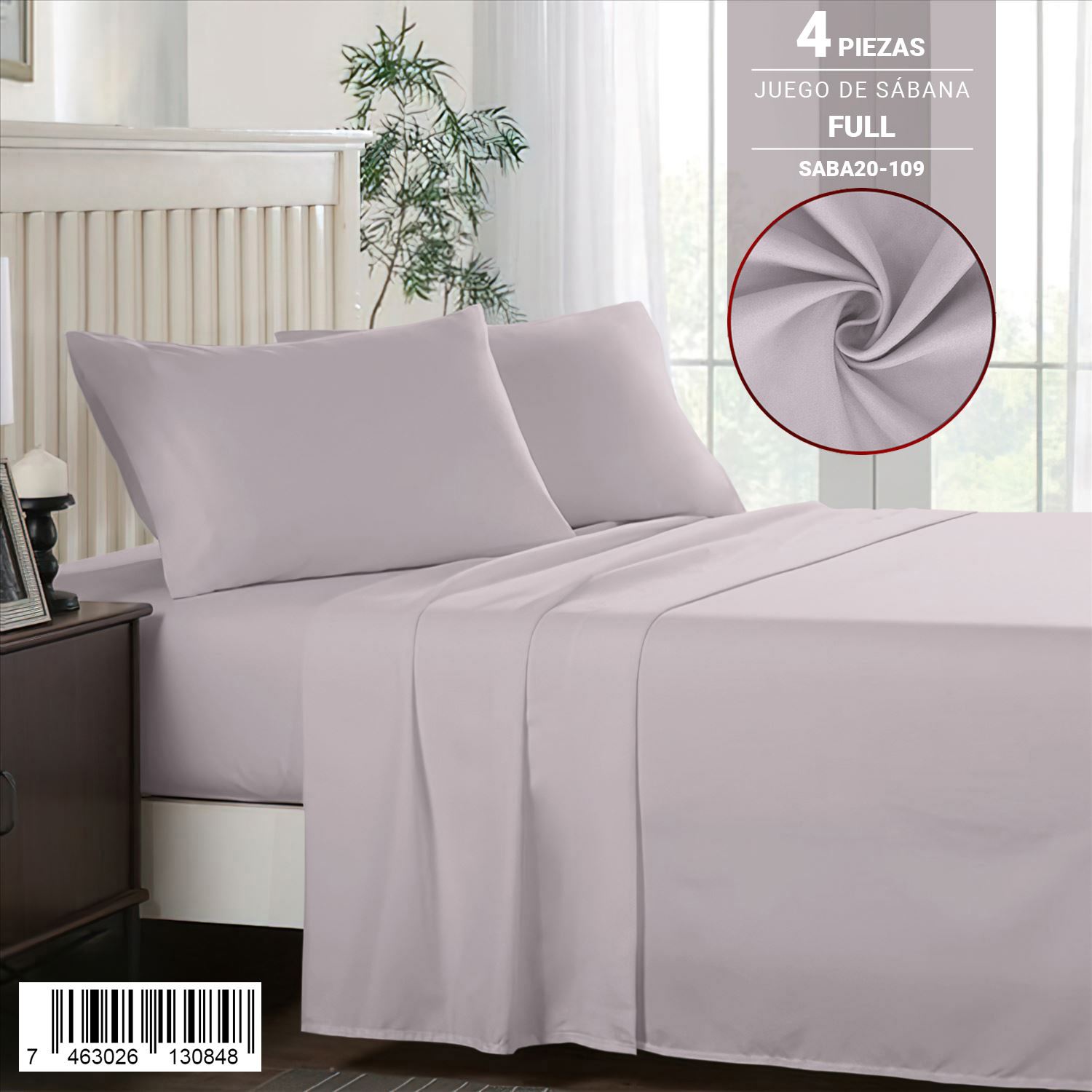 Juego de sábanas lisas de 4 piezas para cama Full Size - Imagen 5