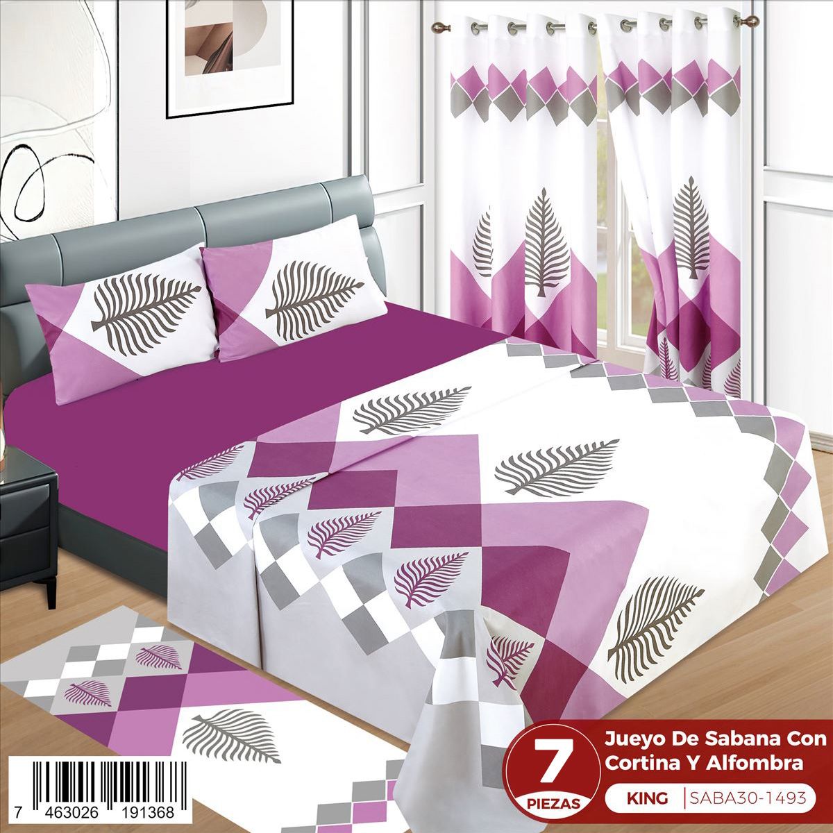 Juego de sábanas de 7 piezas King