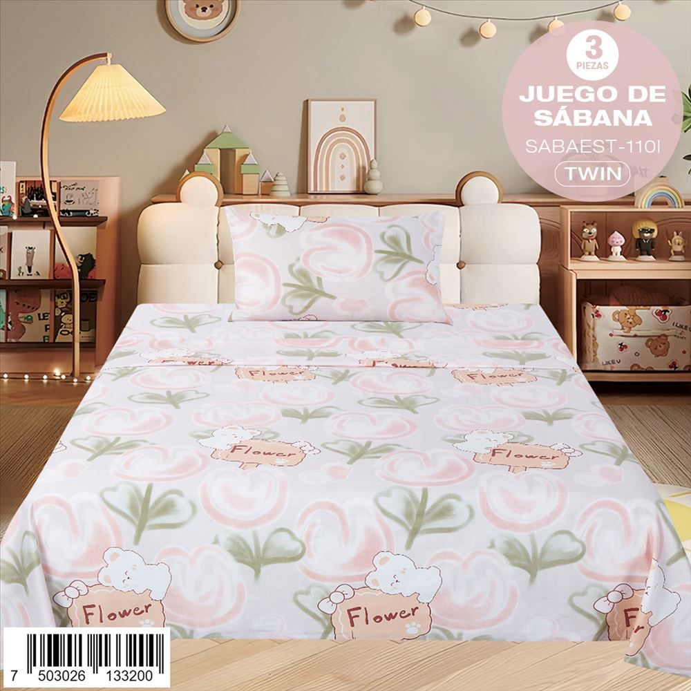 Juego de sábanas estampadas de 3 piezas Twin U12218 - Imagen 2