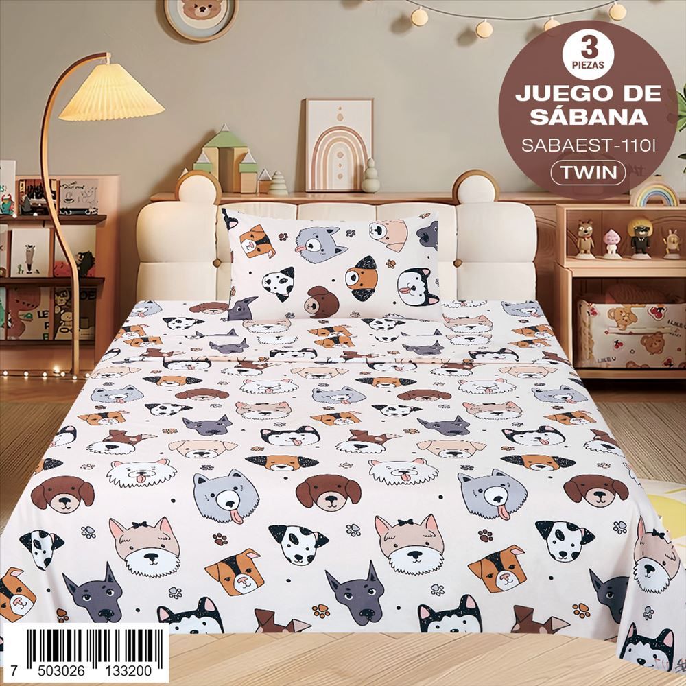 Juego de sábanas estampadas de 3 piezas Twin U12218 - Imagen 4