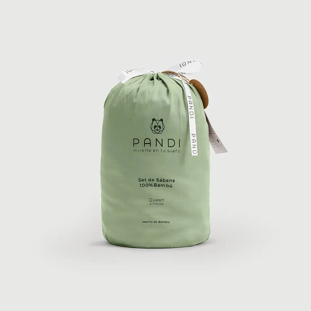 SET DE SÁBANAS 100% BAMBÚ - Verde - Imagen 3