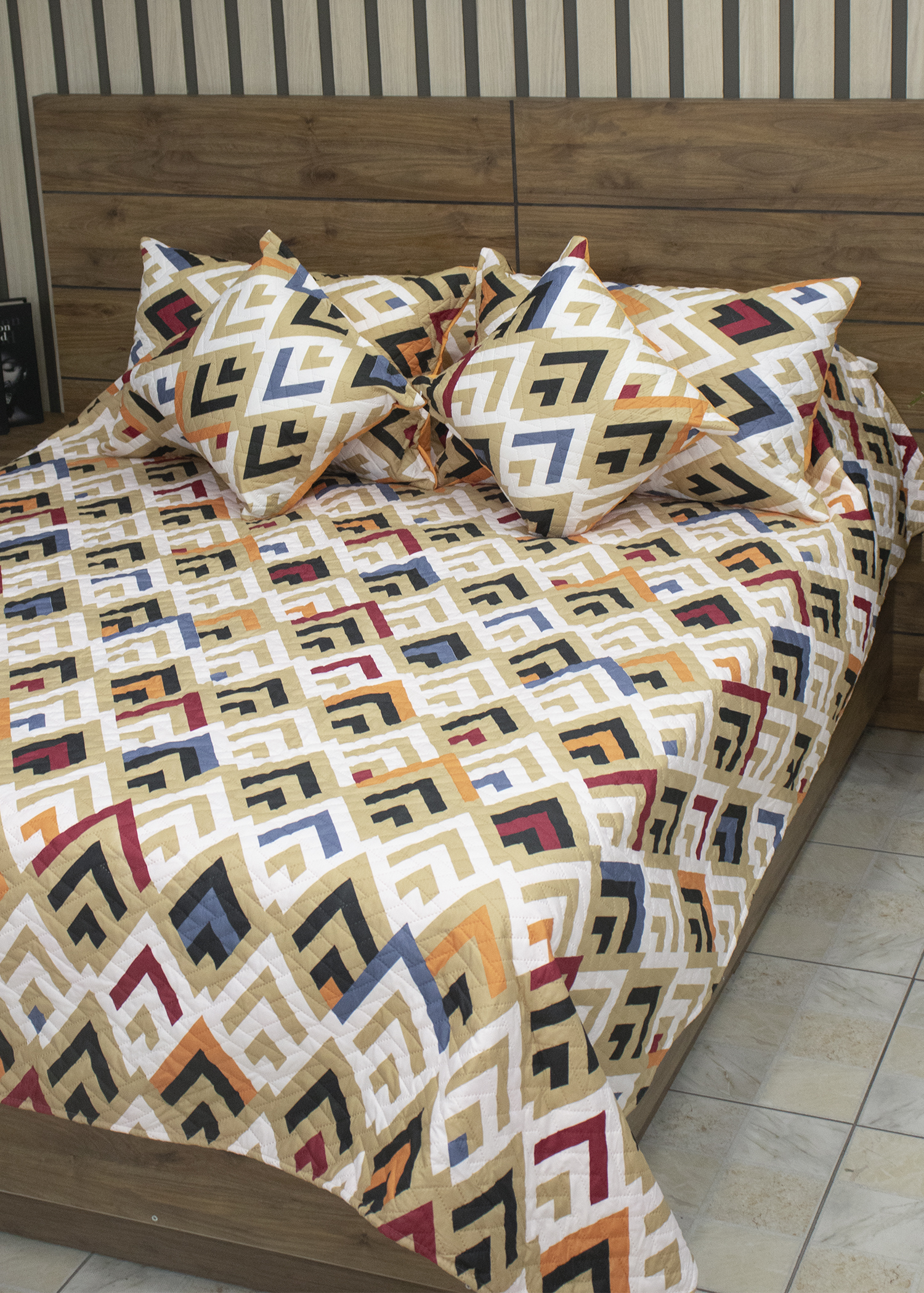 Sobrecama Deko Rombo Naranja - Imagen 2