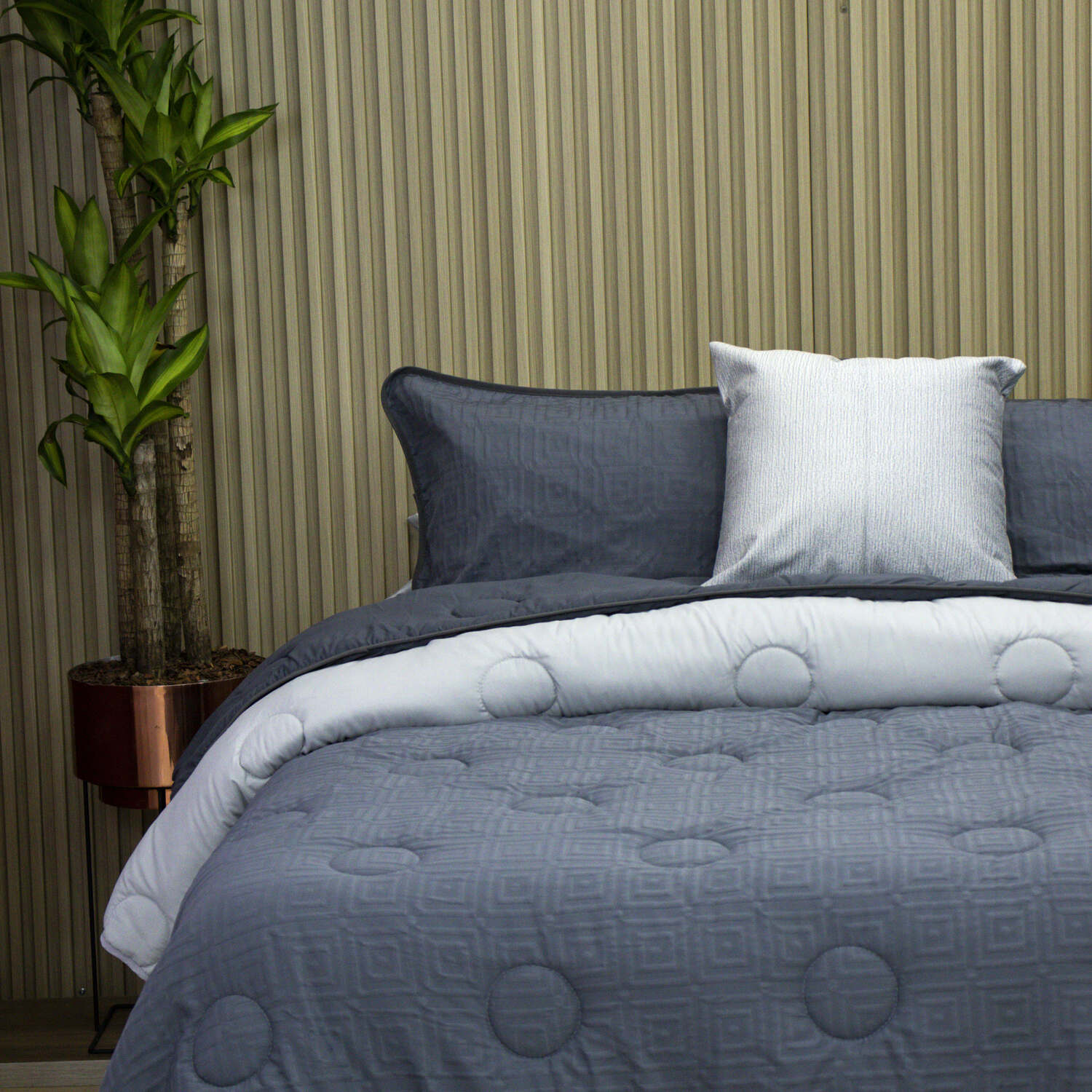 Tendido Isakar Gris de Davy guata siliconada – Cama Doble