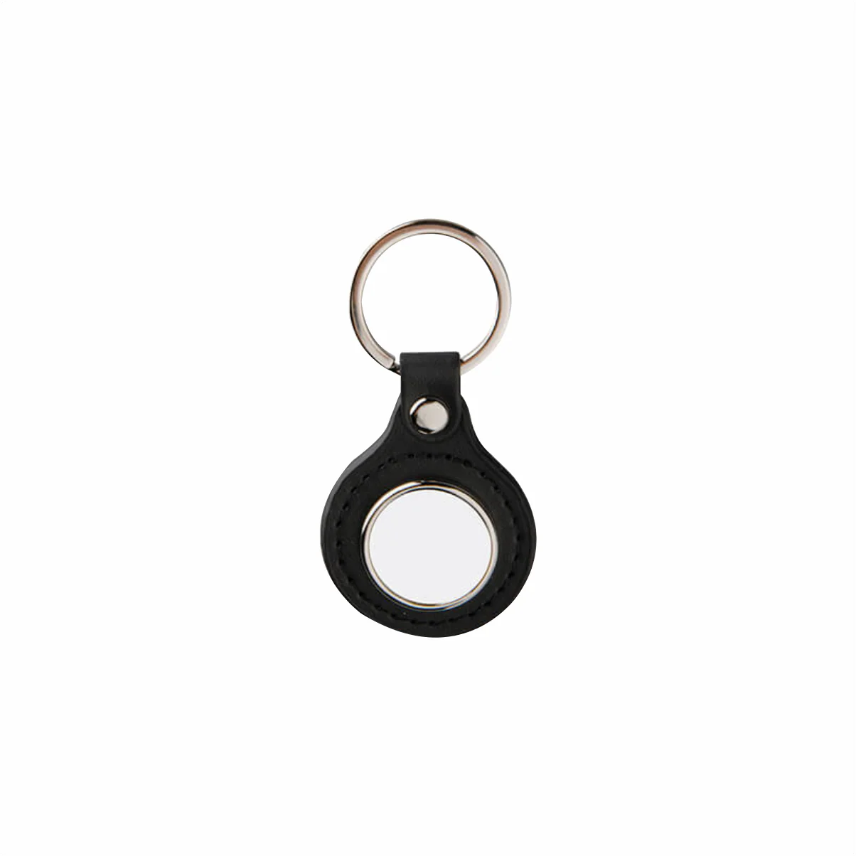 Llavero de cuero con metal redondo para sublimar - Imagen 3