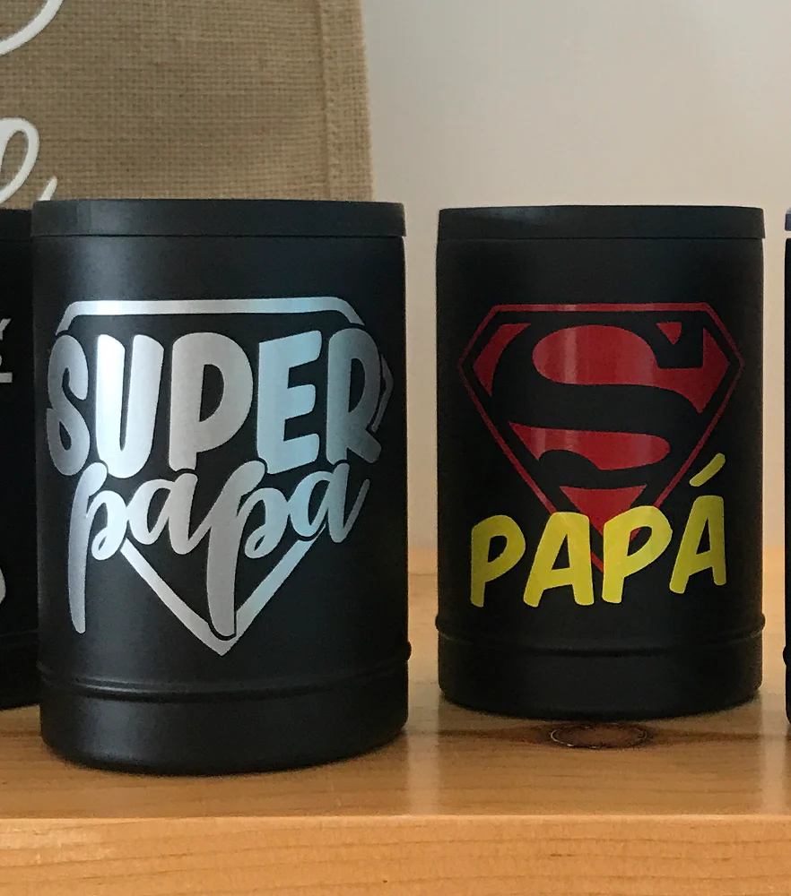 Porta latas de Acero Inoxidable doble tapa para Papá - Imagen 8